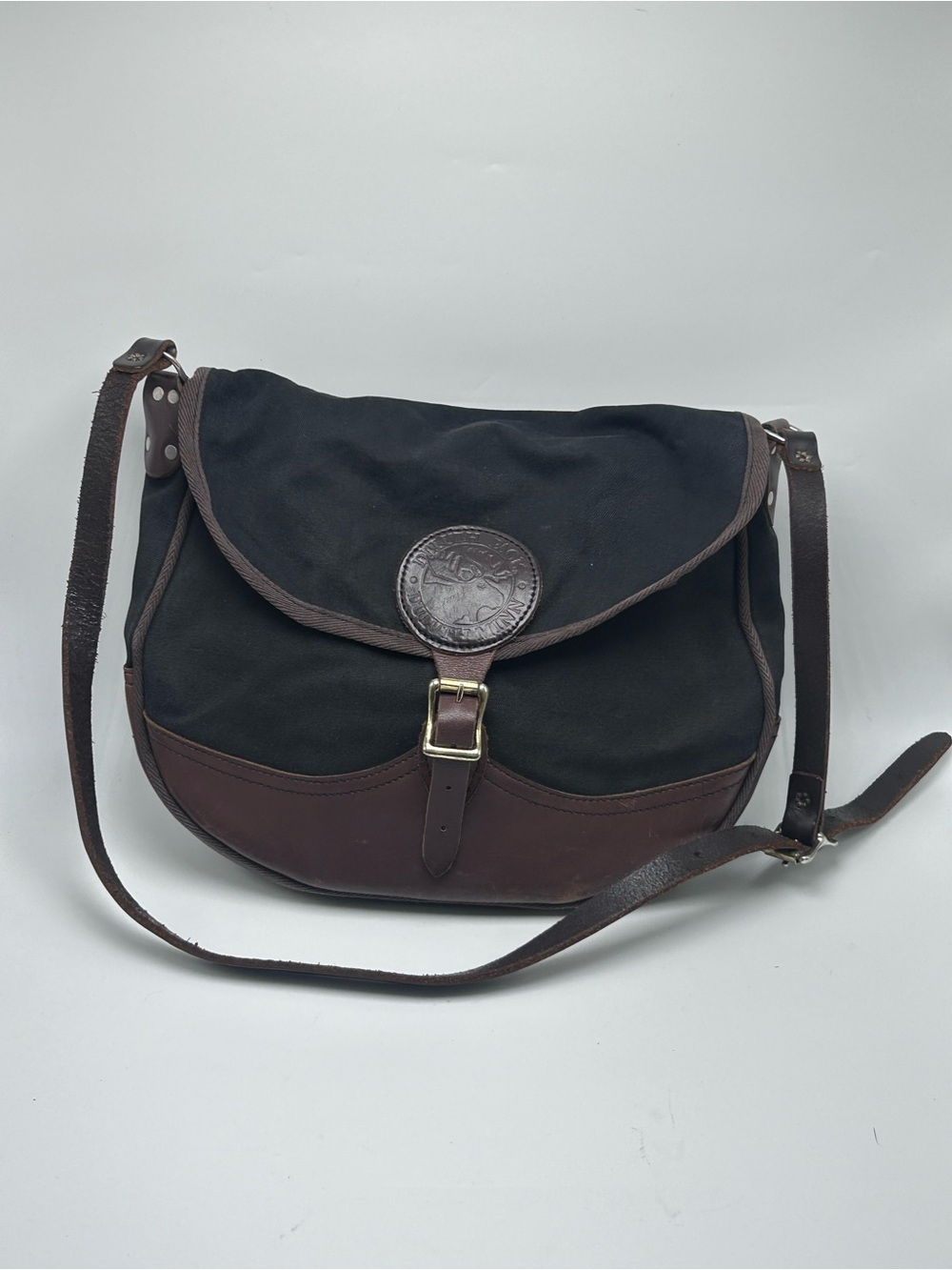 Duluth Pack Large Deluxe Shell Purse - Black Canvas & Leather Crossbody